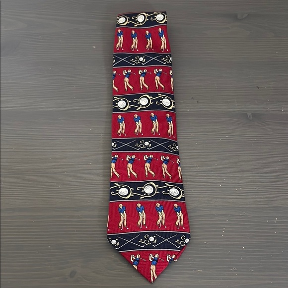 Vintage Giorgio 100% Silk Golfer Swing Tie - Picture 1 of 6